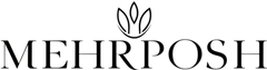 Mehrposh logo with a stylized leaf above the text