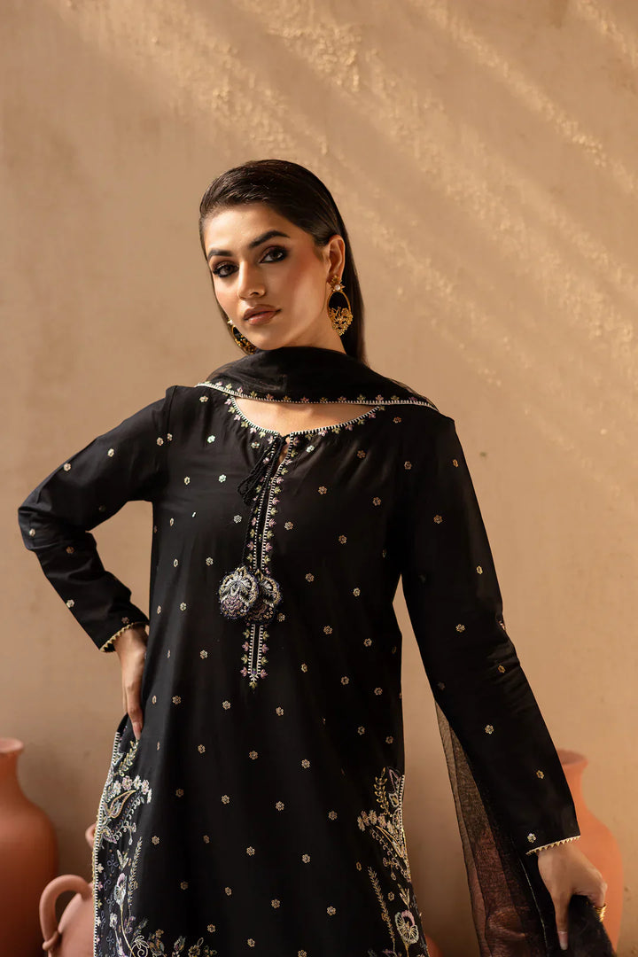 Varsha 3Pc - Embroidered Solid Dress