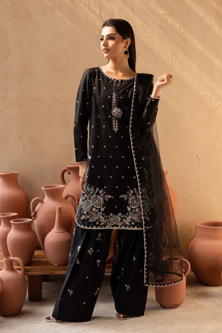 Varsha 3Pc - Embroidered Solid Dress