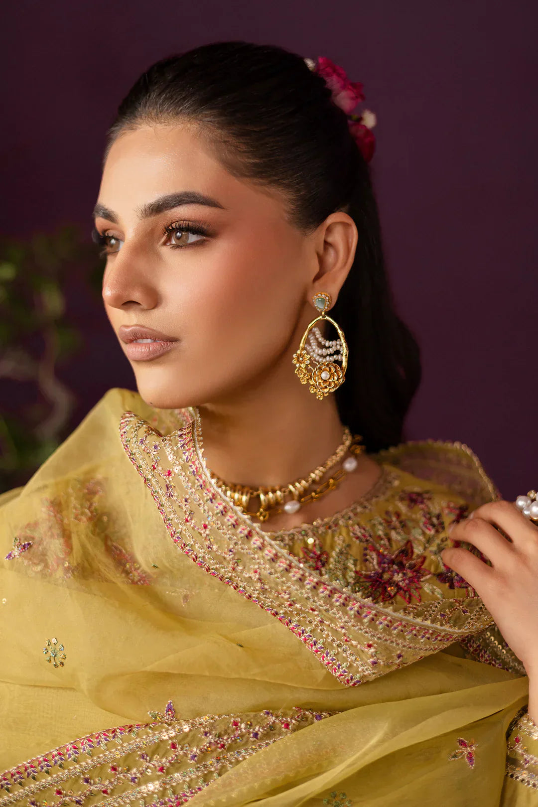 Lime Tree 3Pc - Embroidered Solid Dress