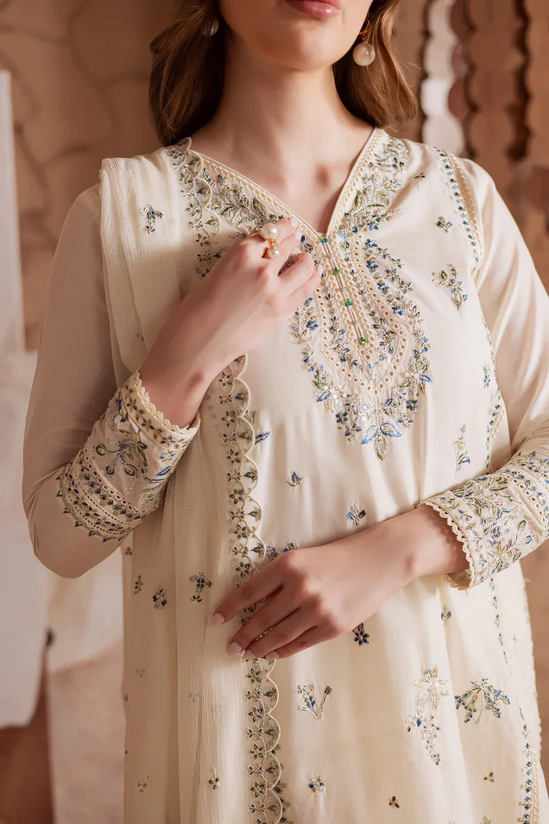 Jasmine 3Pc - Embroidered Dress