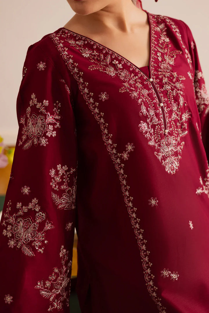 Crimson Haze 2Pc - Embroidered Dress