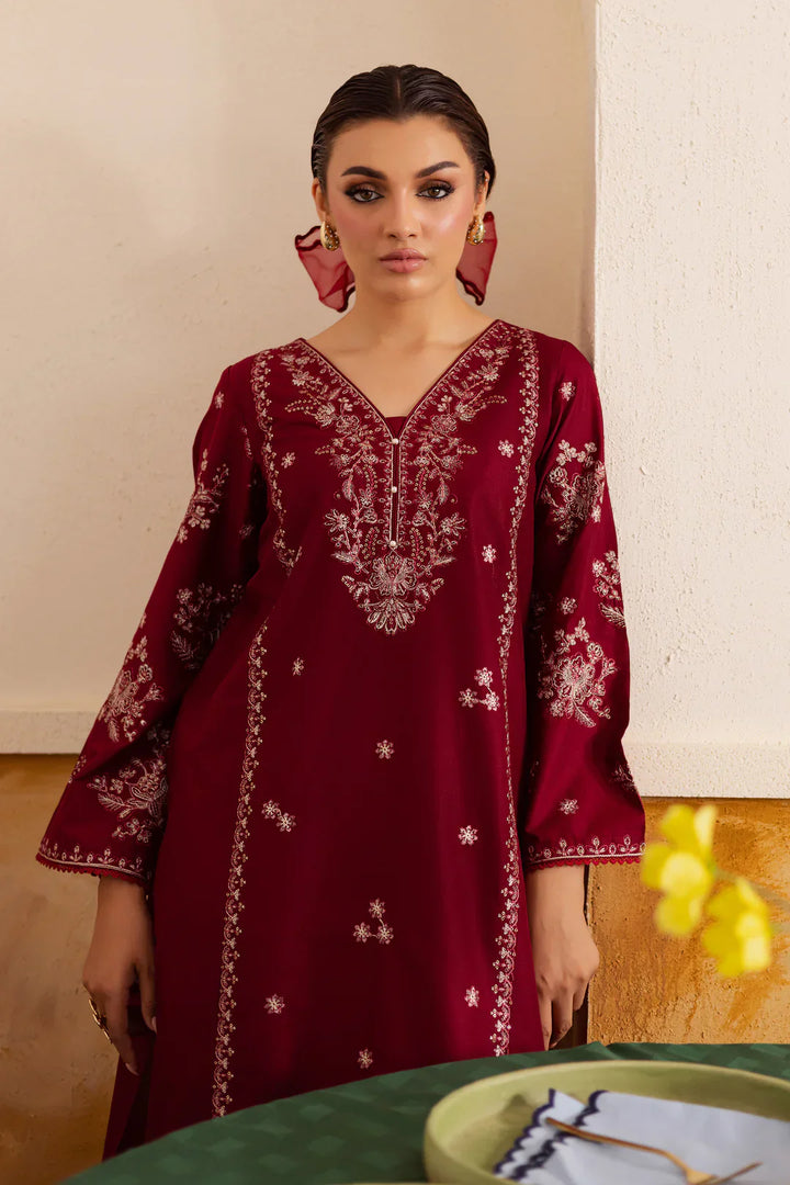 Crimson Haze 2Pc - Embroidered Dress