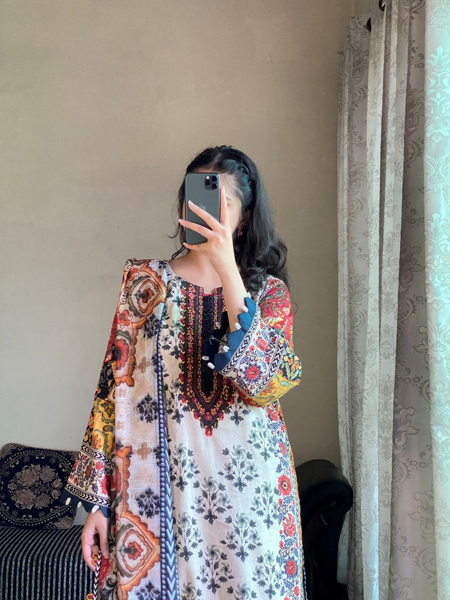 Rosie 3Pc - Printed Casual Dress