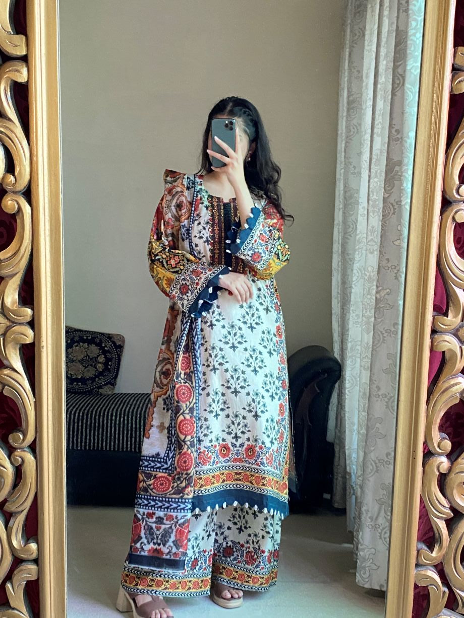 Rosie 3Pc - Printed Casual Dress