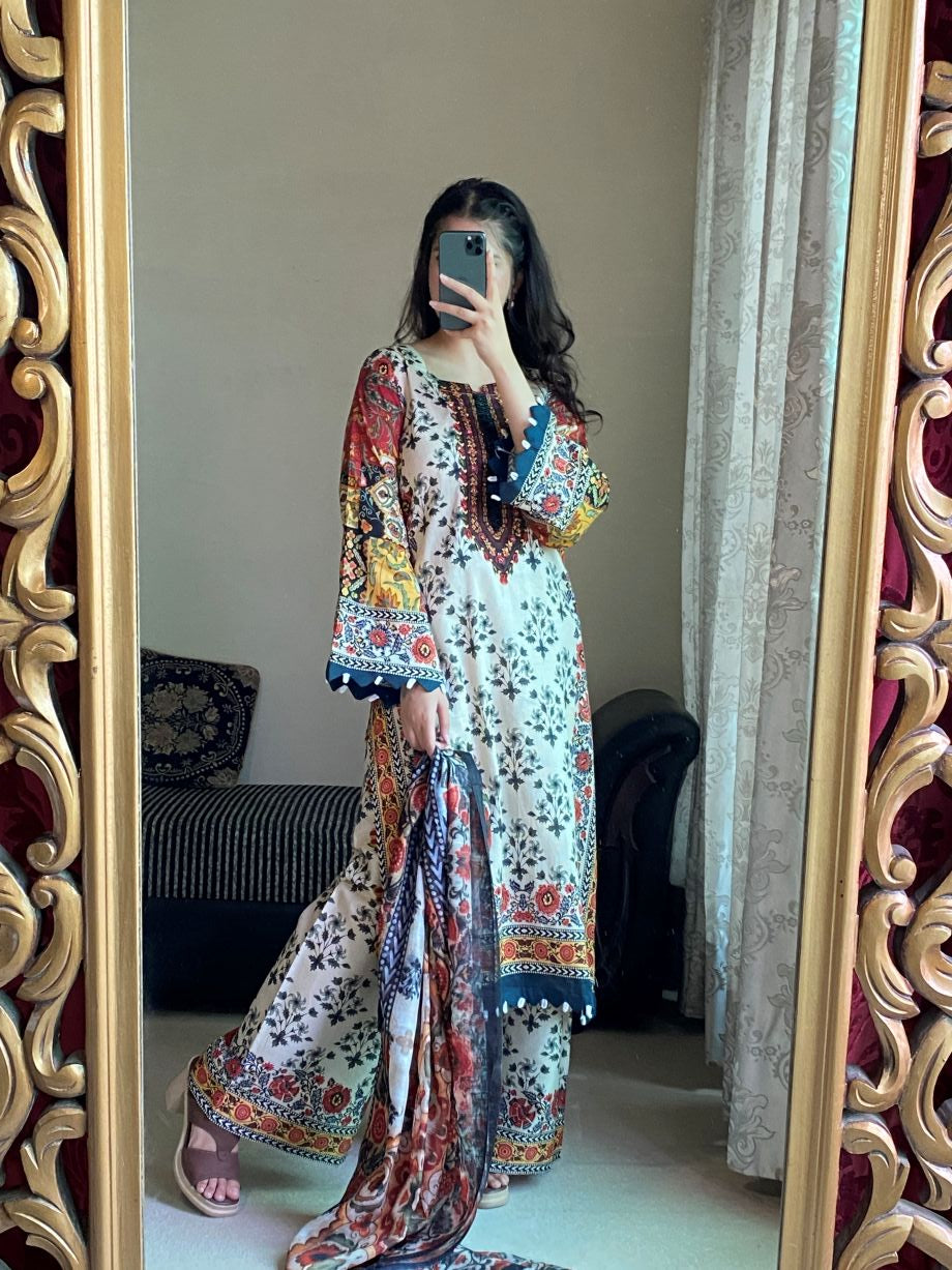 Rosie 3Pc - Printed Casual Dress