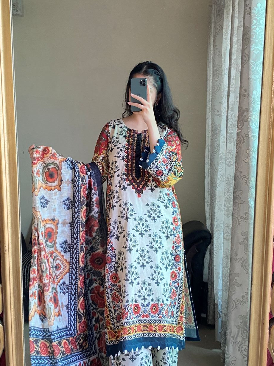 Rosie 3Pc - Printed Casual Dress